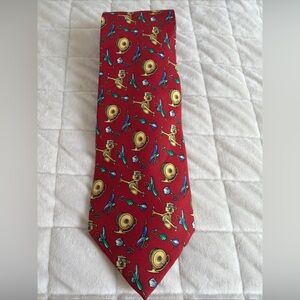 Vintage Gucci Fly Fishing Reel Bait Silk  Tie Necktie Italy